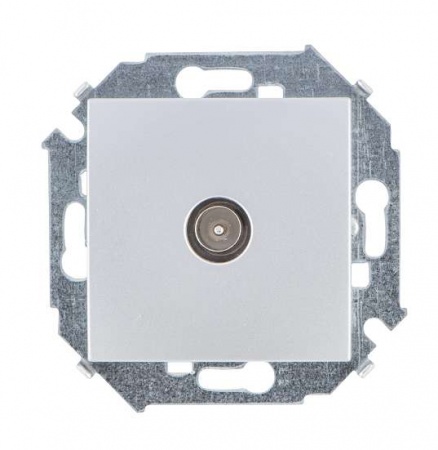 Механизм розетки TV СП Simon15 одиночная алюм. Simon 1591475-033 300930