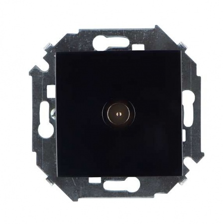 Механизм розетки TV СП Simon15 одиночная черн. Simon 1591475-032 300929