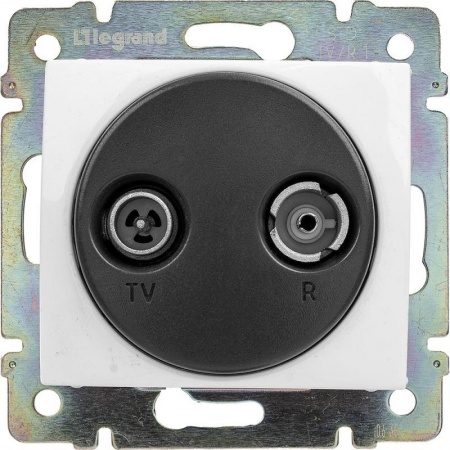 Механизм розетки TV-R СП Valena проходная 1.5дБ бел. Leg 774432 61099