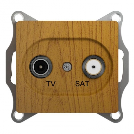 Механизм розетки TV-SAT 1-м СП Glossa проходной 4DB дер. дуб SchE GSL000598 288576