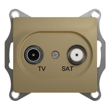 Механизм розетки TV-SAT 2-м СП Glossa оконечной 1DB титан SchE GSL000497 1063810