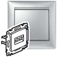 Механизм розетки информ. 2-м СП Valena RJ45 + RJ45 CAT.5Е UTP алюм. Leg 770231 245161