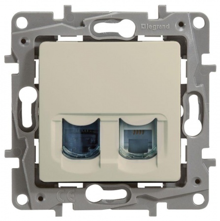 Механизм розетки комп. + телеф. 1-м СП Etika RJ11 + RJ45 CAT.5 UTP сл. кость Leg 672352 1066937