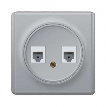 Механизм розетки комп. + телеф.2-м СП Florence RJ11/RJ45 кат.5e сер. OneKeyElectro 2172840 467464