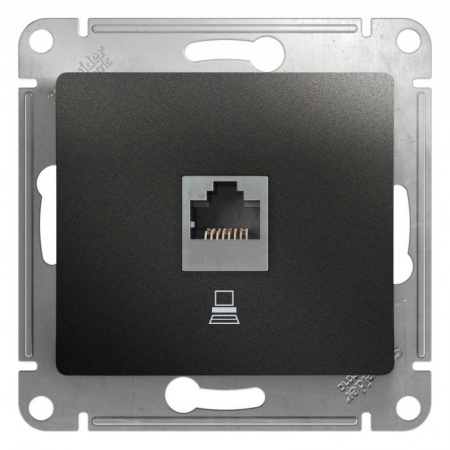 Механизм розетки комп. 1-м Glossa RJ45 CAT.5E антрацит SchE GSL000781K 400325