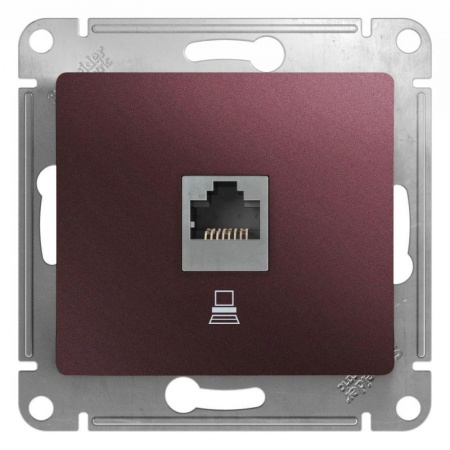 Механизм розетки комп. 1-м Glossa RJ45 кат.5е баклажан. SchE GSL001181K 463611