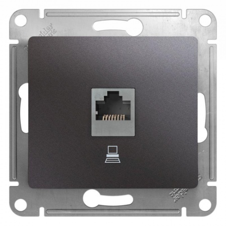 Механизм розетки комп. 1-м Glossa RJ45 кат.5е графит SchE GSL001381K 463595