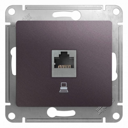 Механизм розетки комп. 1-м Glossa RJ45 кат.5е сиреневый туман SchE GSL001481K 463586