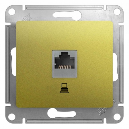 Механизм розетки комп. 1-м Glossa RJ45 кат.5е фисташк. SchE GSL001081K 463620