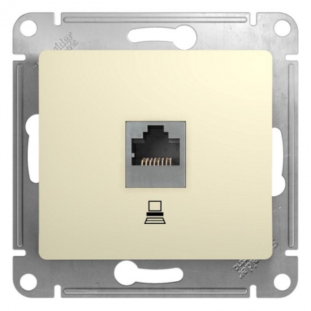 Механизм розетки комп. 1-м СП Glossa RJ45 беж. SchE GSL000281K 275236