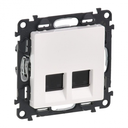 Механизм розетки комп. 2-м Valena Life RJ45 CAT.5E UTP с лицевой панелью бел. Leg 753441 1181844