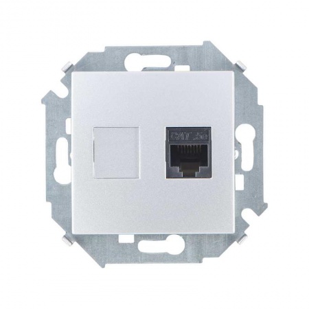 Механизм розетки комп. Simon15 RJ45 CAT.5E (AMP) алюм. Simon 1591551-033 392121