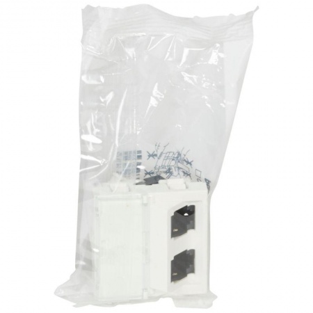 Механизм розетки комп. СП Mosaic 2мод. RJ45 STP CAT.6 45град. Leg 076506 1018016