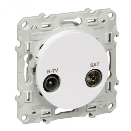 Механизм розетки СП R-TV-SAT Odace проходная бел. SchE S52R456 1115972