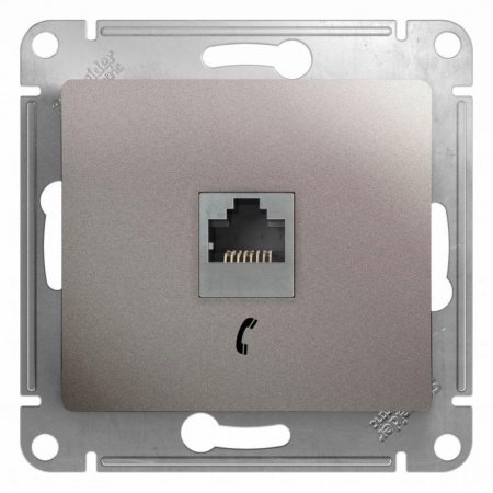 Механизм розетки телеф. 1-м Glossa RJ11 платина SchE GSL001281T 463600