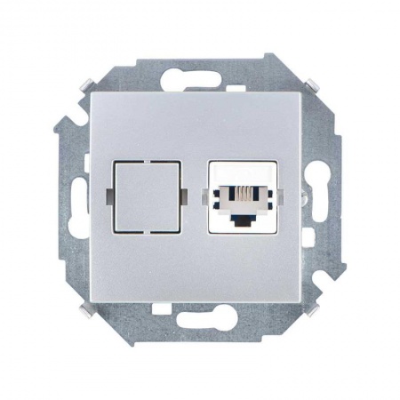 Механизм розетки телеф. СП Simon15 RJ11 алюм. Simon 1591480-033 300932