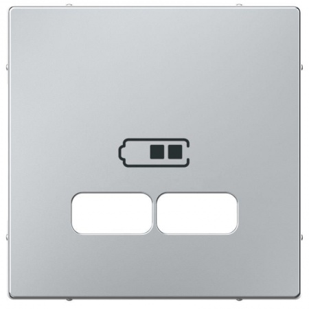 Накладка центральная Merten для механизма USB 2.1А SM алюм. SchE MTN4367-0460 471733