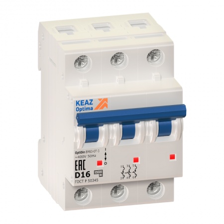 Ограничитель тока 3п D 20А OptiDin BM63-OT УХЛ3 КЭАЗ 219963 328824