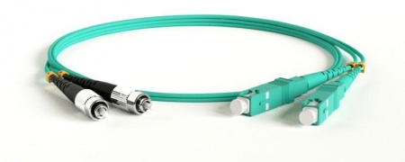 Патч-корд FC-D2-503-FC/PR-SC/PR-H-50M-LSZH-AQ волоконно-оптический (шнур) MM50/125(OM3) FC-SC duplex LSZH 50м Hyperline 247693 1201826