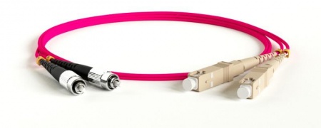 Патч-корд FC-D2-504-FC/PR-SC/PR-H-1M-LSZH-MG волоконно-оптический (шнур) MM50/125(OM4) SC-FC 2.0мм duplex LSZH 1м Hyperline 243532 1202026