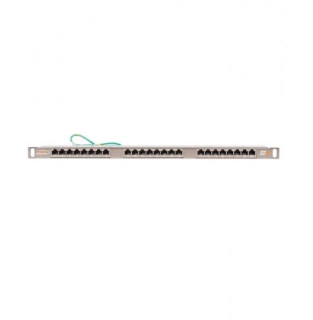 Патч-панель 19дюйм 0.5U 24 порта кат.6 (класс E) 250МГц RJ45/8P8C 110/KRONE T568A/B полный экран с органайзером метал. NIKOMAX NMC-RP24SE2-HU-MT 494161