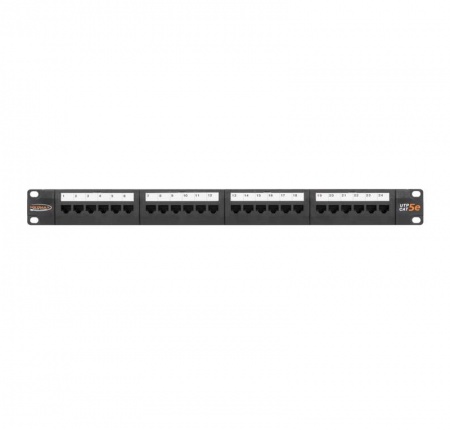 Патч-панель 19дюйм 1U 24 порта кат.5e (класс D) 100МГц RJ45/8P8C 110/KRONE T568A/B неэкран. с органайзером черн. NIKOMAX NMC-RP24UD2-1U-BK 494169