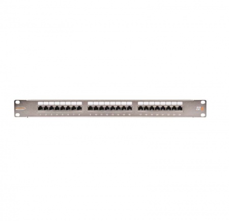 Патч-панель 19дюйм 1U 24 порта кат.6 (класс E) 250МГц RJ45/8P8C 110/KRONE T568A/B полный экран с органайзером метал. NIKOMAX NMC-RP24SE2-1U-MT 494162