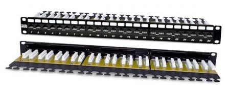 Патч-панель 19дюйм PP2-19-24-8P8C-C6A-110D 1U 24 порта RJ45 кат.6a Dual IDC Hyperline 225399 1200878