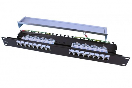 Патч-панель 19дюйм PP3-19-16-8P8C-C5E-SH-110D 1U 16 портов RJ45 полн. экран. кат.5e Dual IDC ROHS черн. Hyperline 246028 1201682