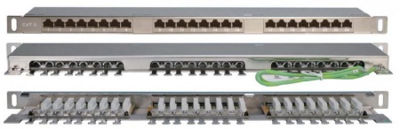 Патч-панель PPHD-19-24-8P8C-C6-SH-110D высок. плотн. 19 дюйм 0.5U; 24 порта RJ45 кат. 6 Dual IDC экран. Hyperline 46091 437483