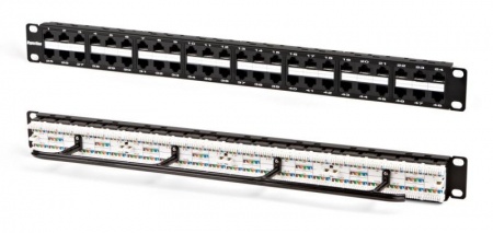 Патч-панель PPHD-19-48-8P8C-C5e-110D высокой плотности 19дюйм 1U 48 портов RJ45 кат. 5e Dual IDC Hyperline 32809 278573