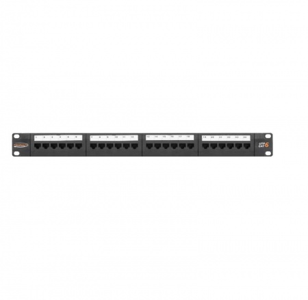 Патч-панель19дюйм 1U 24 порта кат.6 (класс E) 250МГц RJ45/8P8C 110/KRONE T568A/B неэкран. с органайзером черн. NIKOMAX NMC-RP24UE2-1U-BK 494166