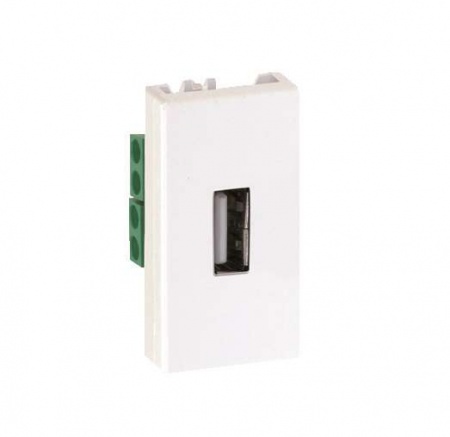 Плата с разъемом USB 2.0 22.5х45мм винт. зажим графит Simon Connect K128B-14 288913