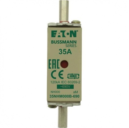 Предохранитель NH 35A 690В aM 000 двойная индикация EATON 35NHM000B-690 375144