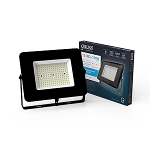 Прожектор светодиодный Led Qplus 100Вт IP65 6500К черн. Gauss 613511100 503396