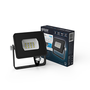 Прожектор светодиодный Led Qplus 10Вт IP65 6500К черн. Gauss 613511310 503397