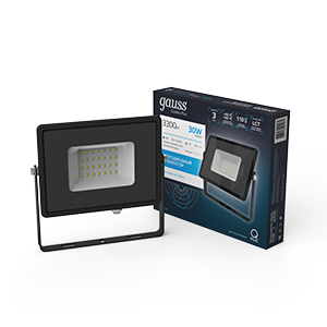 Прожектор светодиодный Led Qplus 30Вт IP65 6500К черн. Gauss 613511330 503399