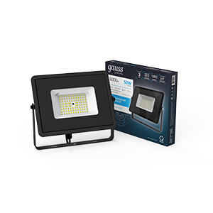 Прожектор светодиодный Led Qplus 50Вт IP65 6500К черн. Gauss 613511350 503400