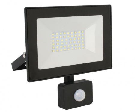 Прожектор светодиодный с датчиком LFL-2002S C02 20Вт 230В 6500К черн. Ultraflash 13329 510338
