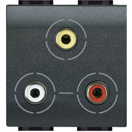 Разъем 3хRCA LivingLight антрацит Leg BTC L4283 1041335