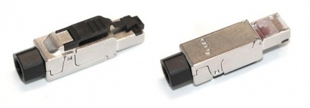 Разъем PLUF-8P8C-S-C6-SH RJ45 (8P8C) под витую пару полевая заделка кат.6 экран. для ож кабеля (общ. dкабеля 6-8мм 23-26 AWG) Hyperline 264783 1203208