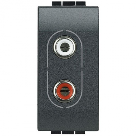 Разъем Аудио 2хRCA LivingLight антрацит Leg BTC L4281 1041354