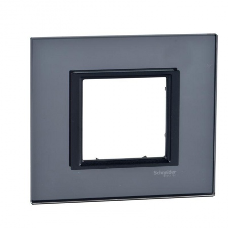 Рамка 1-м Unica Top горизонт. стекло черн. SchE MGU68.002.7C1 210788