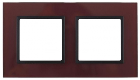 Рамка 2-м 14-5102-25 стекло Elegance бордо+антрацит ЭРА Б0034497 1232091