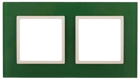 Рамка 2-м 14-5102-27 стекло Elegance зеленый+сл. кость ЭРА Б0034499 1232093