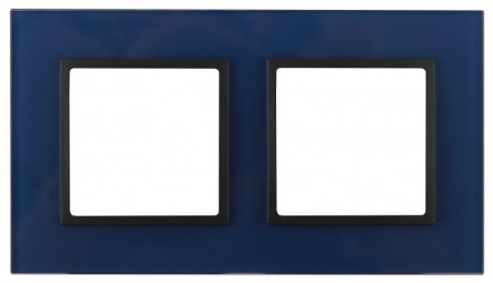 Рамка 2-м 14-5102-29 стекло Elegance синий+антрацит ЭРА Б0034501 1232095