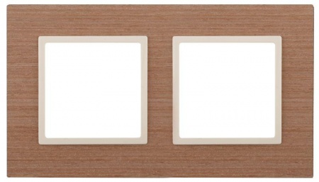 Рамка 2-м 14-5302-07 дерево Elegance ясень+сл. кость ЭРА Б0034572 1232166