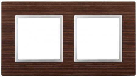 Рамка 2-м 14-5302-10 дерево Elegance венге+алюм ЭРА Б0034575 1232169