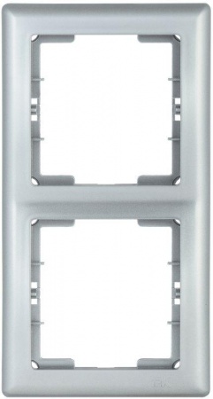 Рамка 2-м BOLERO РB-2-БС верт. серебр. ИЭК EMB21-K23 1233626