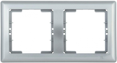 Рамка 2-м BOLERO РГ-2-БС горизонт. серебр. ИЭК EMB20-K23 1233625